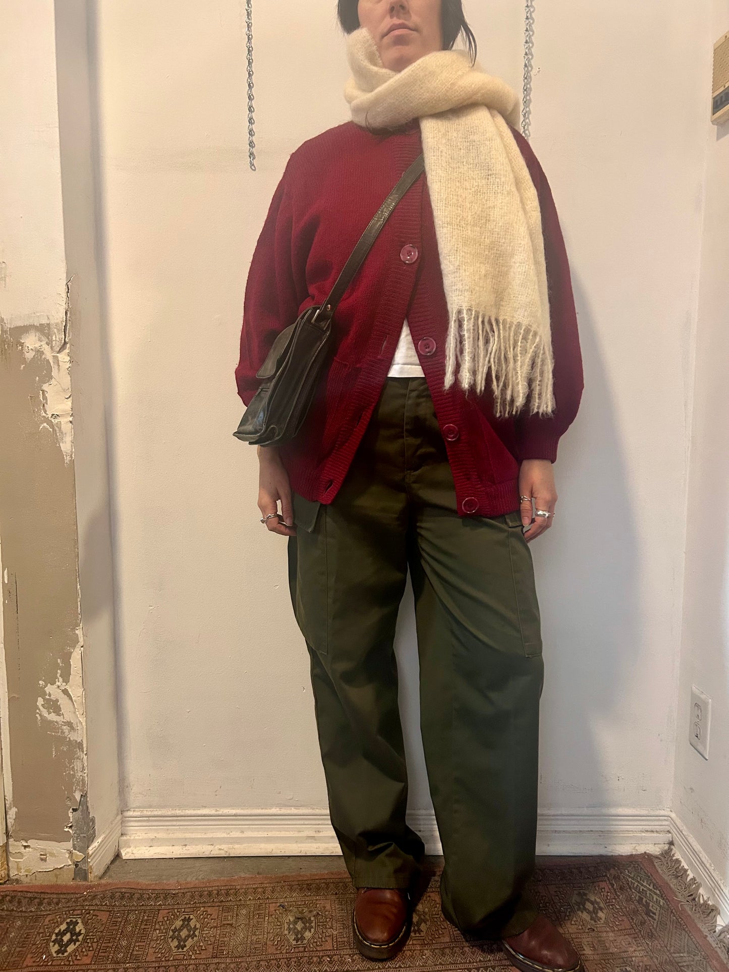 80’s Vintage White Mohair Blanket Scarf