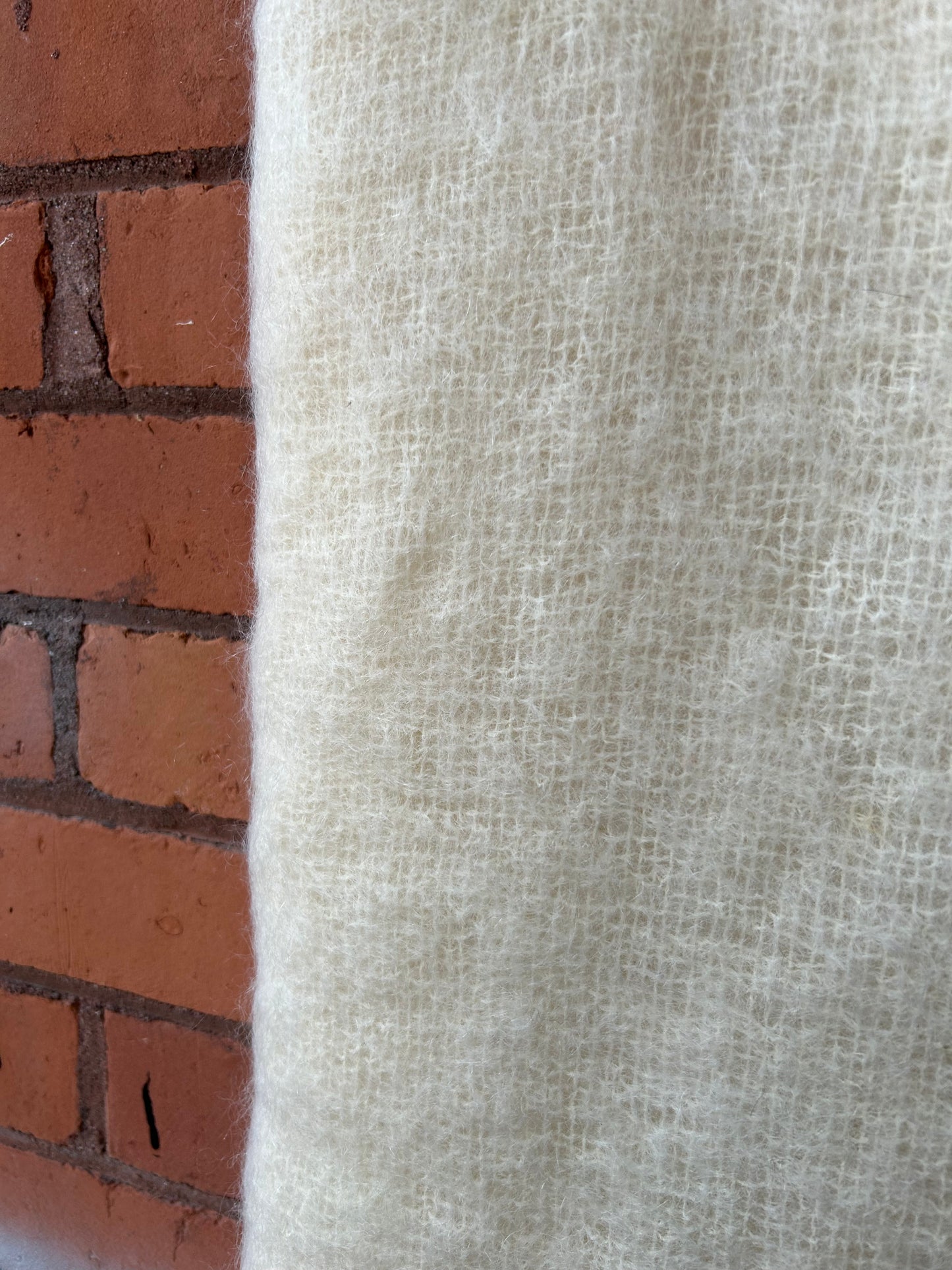 80’s Vintage White Mohair Blanket Scarf