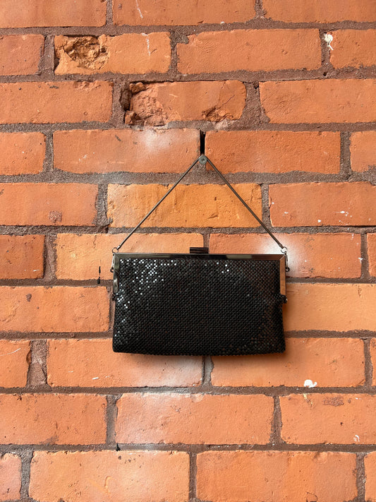 Y2K Vintage Black Shiny Chain Purse