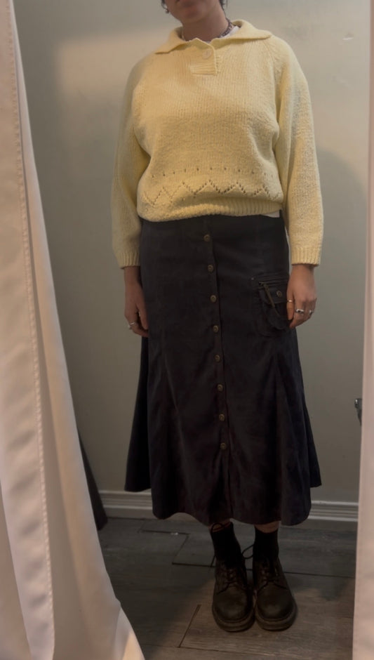 Y2K Vintage Blue Button Down Cargo Skirt / 32 Waist