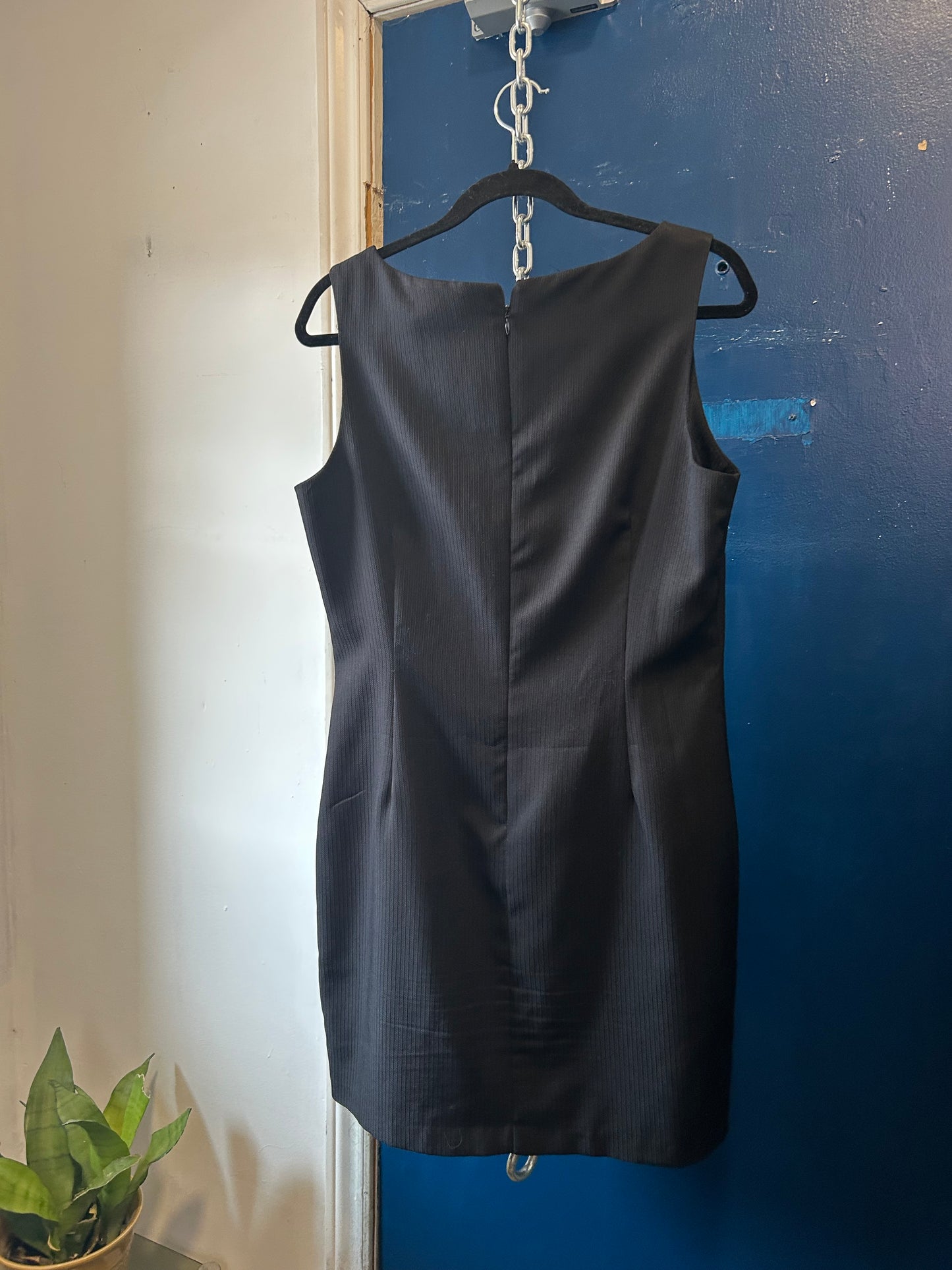 90’s Vintage Black High Neck Dress / Size 14