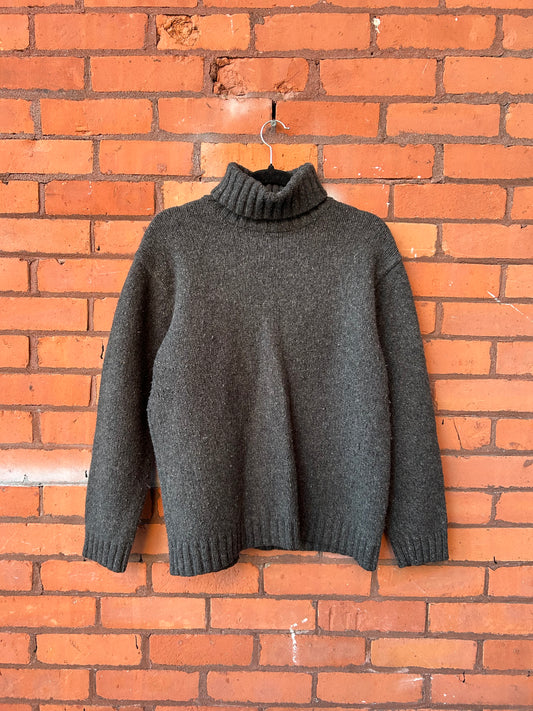 90’s Vintage Gap Grey Chunky Boxy Wool Turtleneck Sweater / Size XL