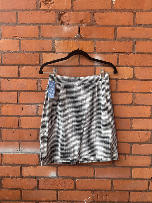 90’s Vintage Black & White Gingham High Waist Mini Skirt - 26 Waist