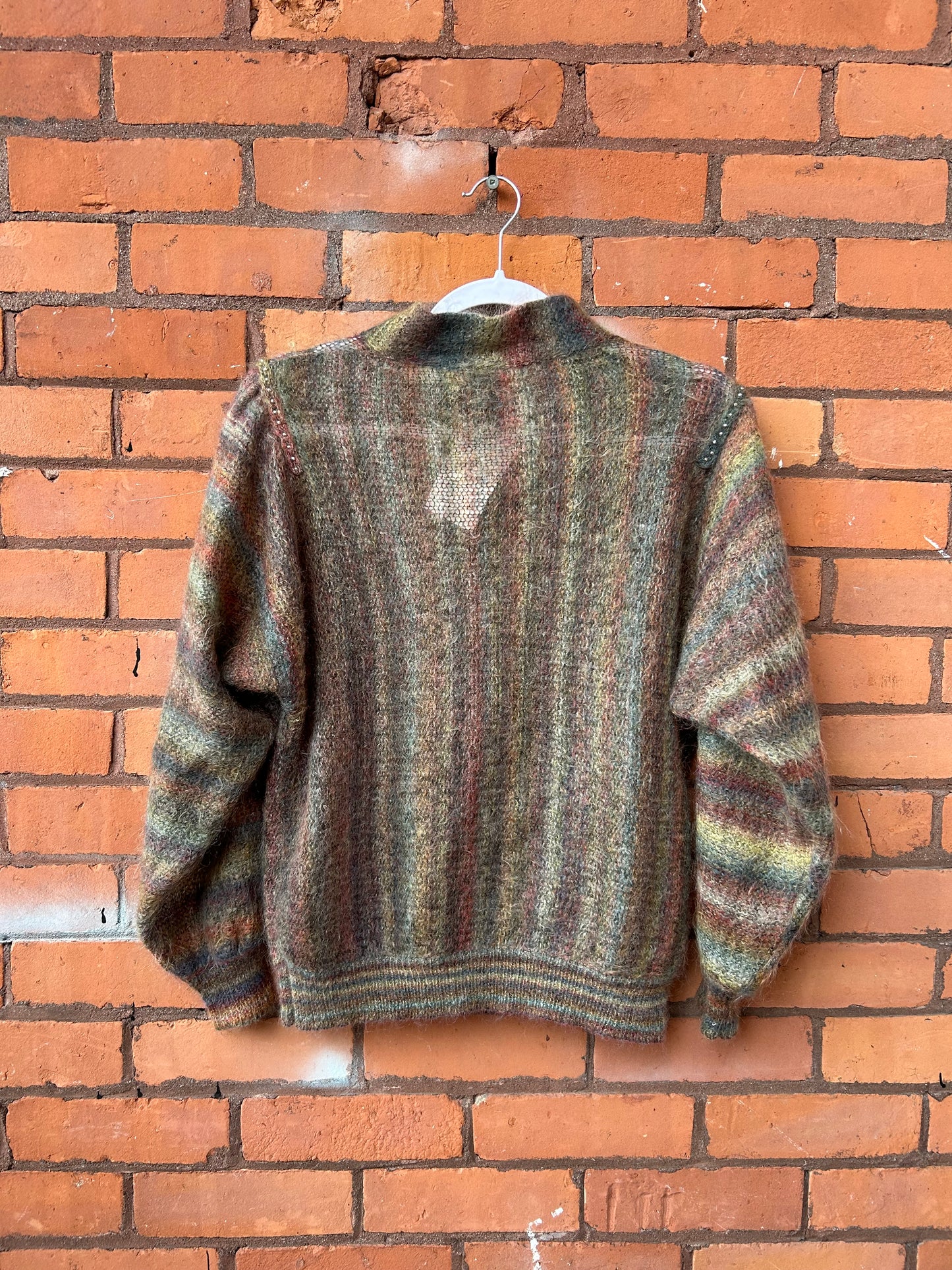 70’s Vintage Soft Multicolour Mohair Wool Sheer Knit Sweater / Size M