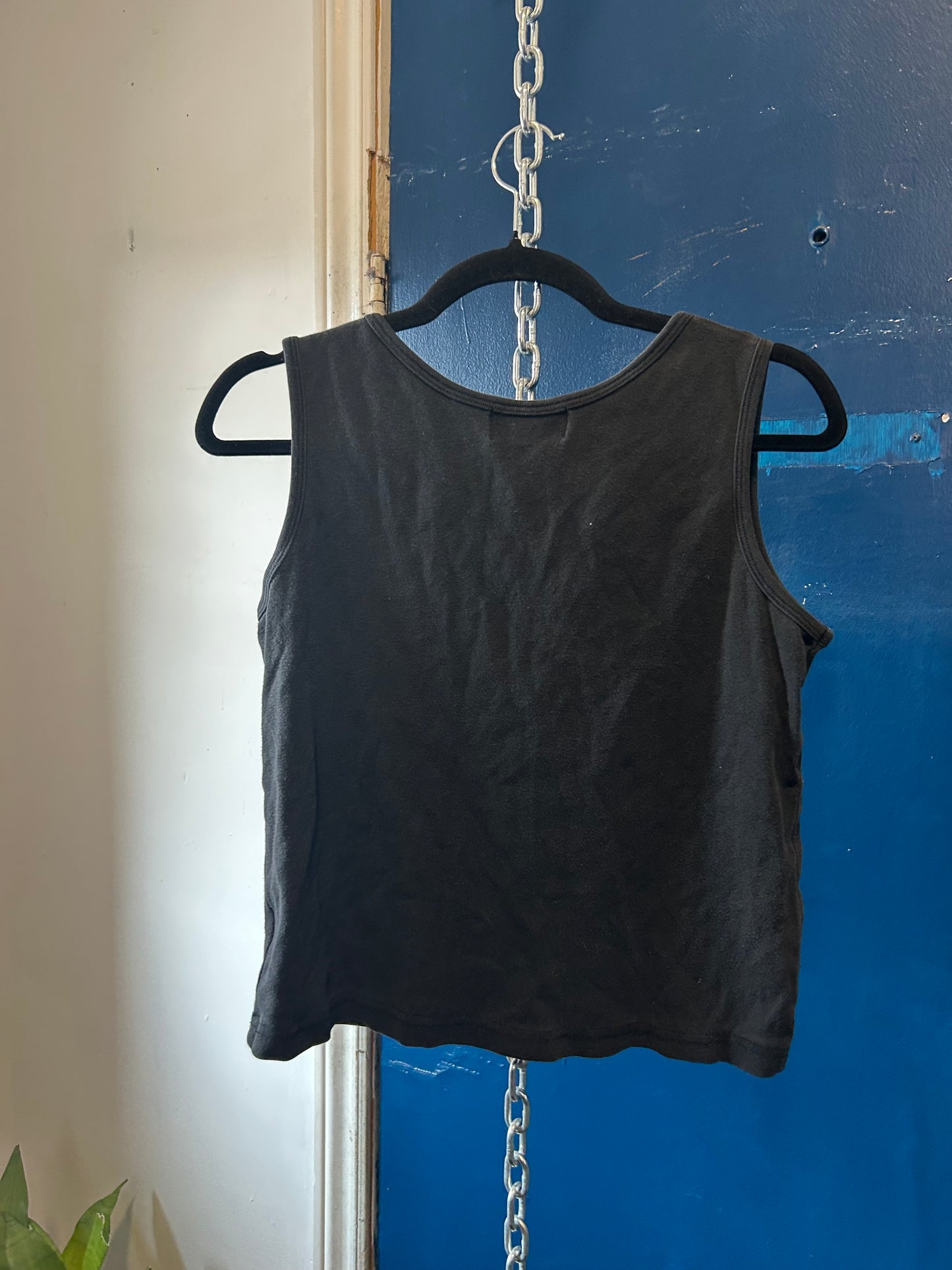 90’s Vintage Faded Black Grommet Tank / Size S