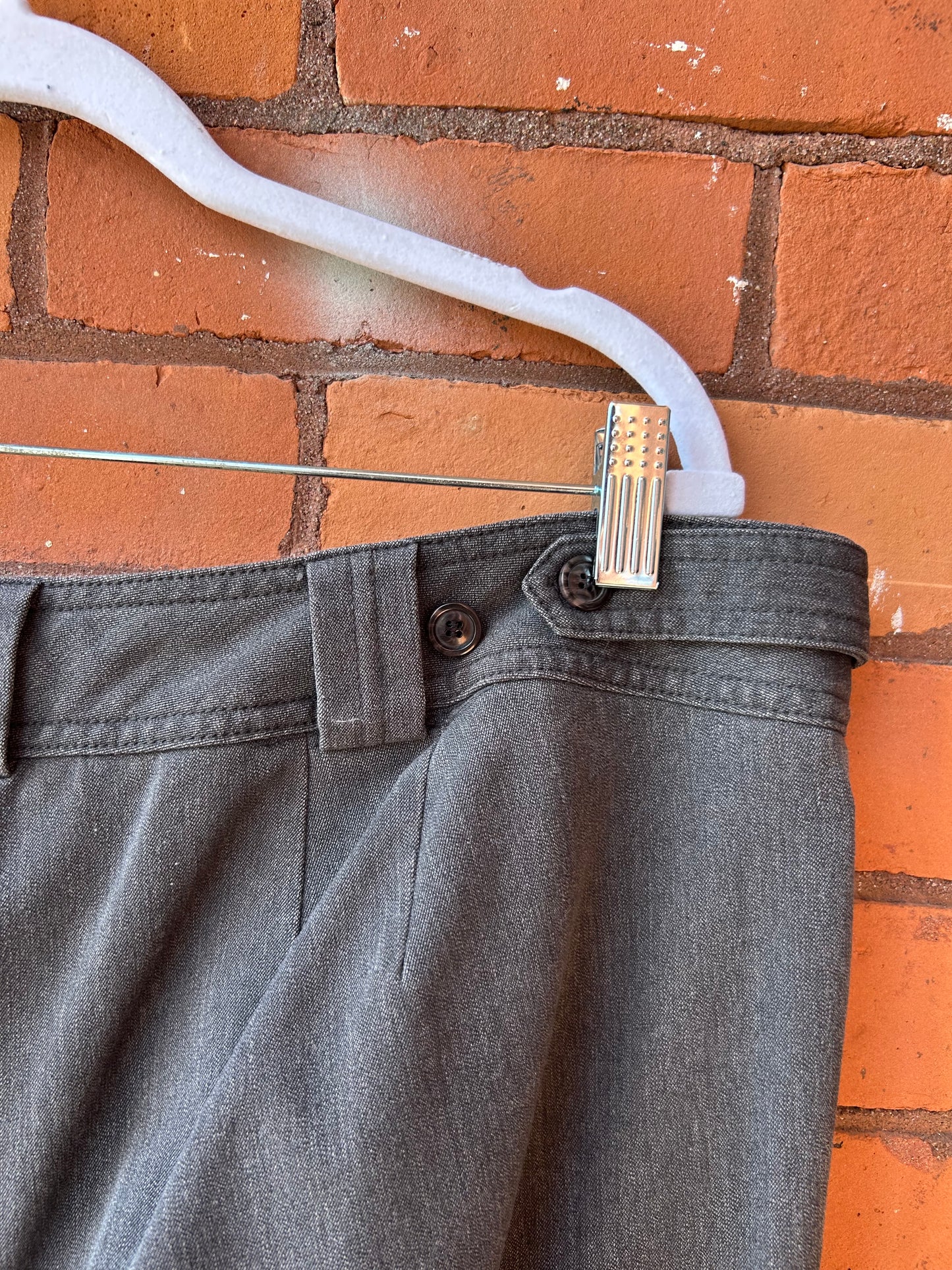 Y2K Vintage Grey Mid Rise Wide Leg Pants / 40-42 Waist