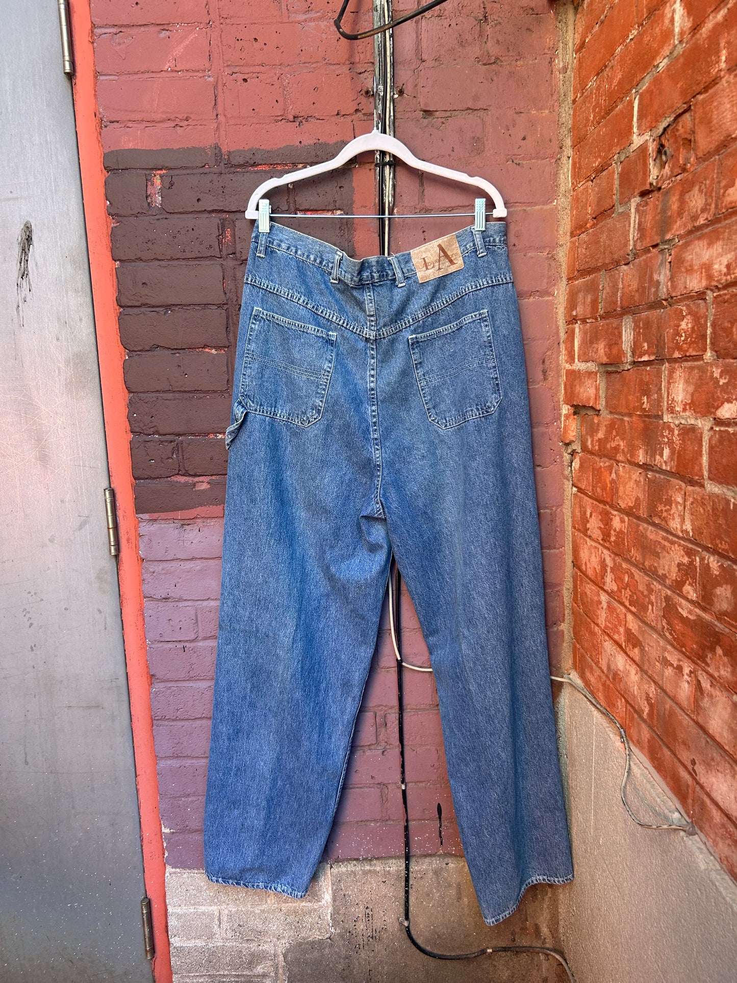 90's Vintage Faded Blue Carpenter Jeans / 38 Waist