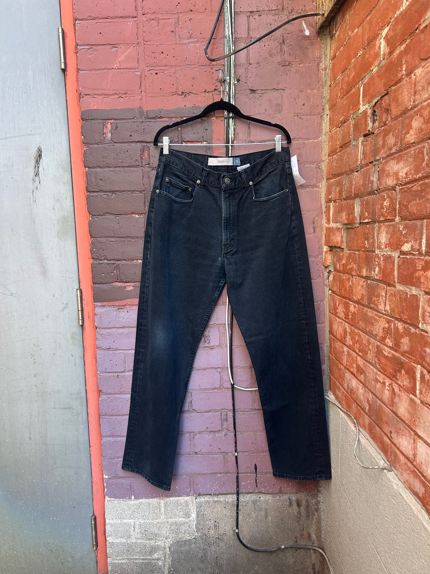 90's Vintage Gap Black Baggy Jeans / 34 Waist