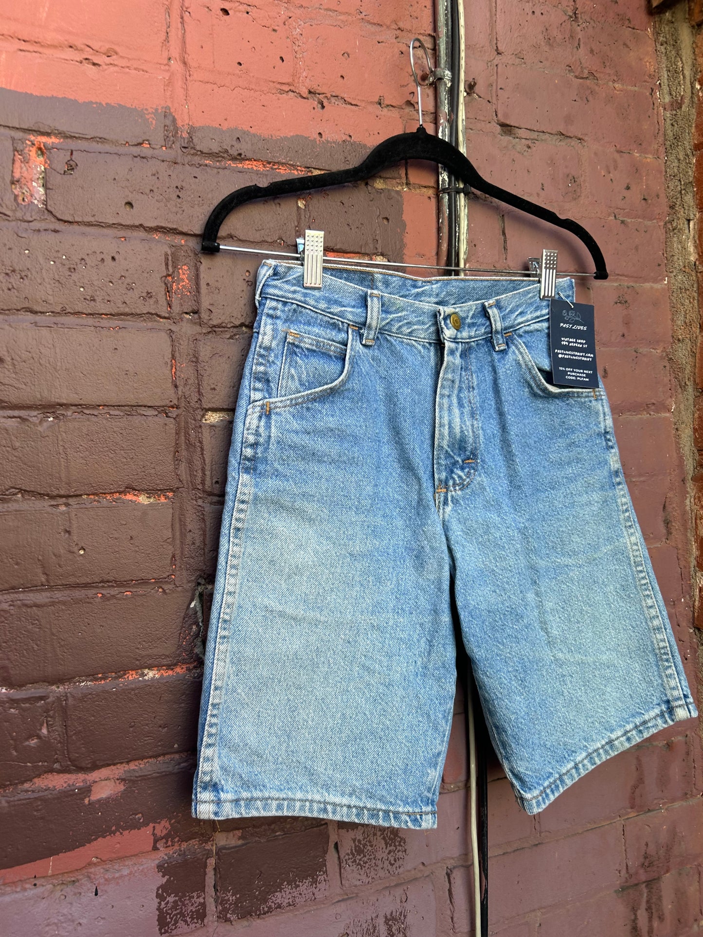 90’s Vintage Faded Blue Jorts / 26 Waist