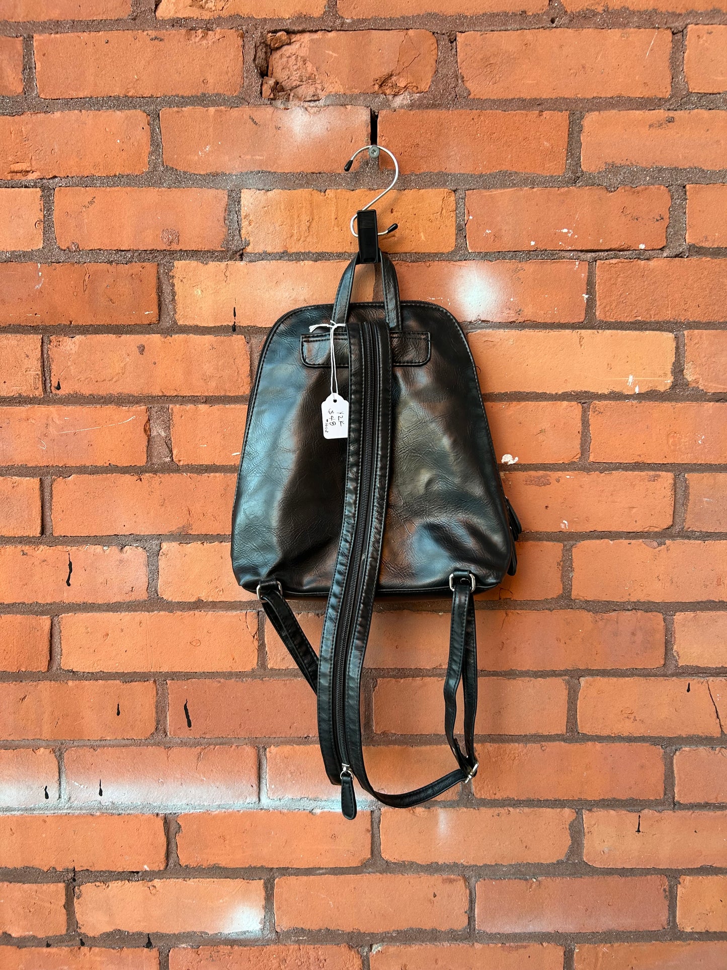 Y2K Vintage Black Leather Mini Back Pack