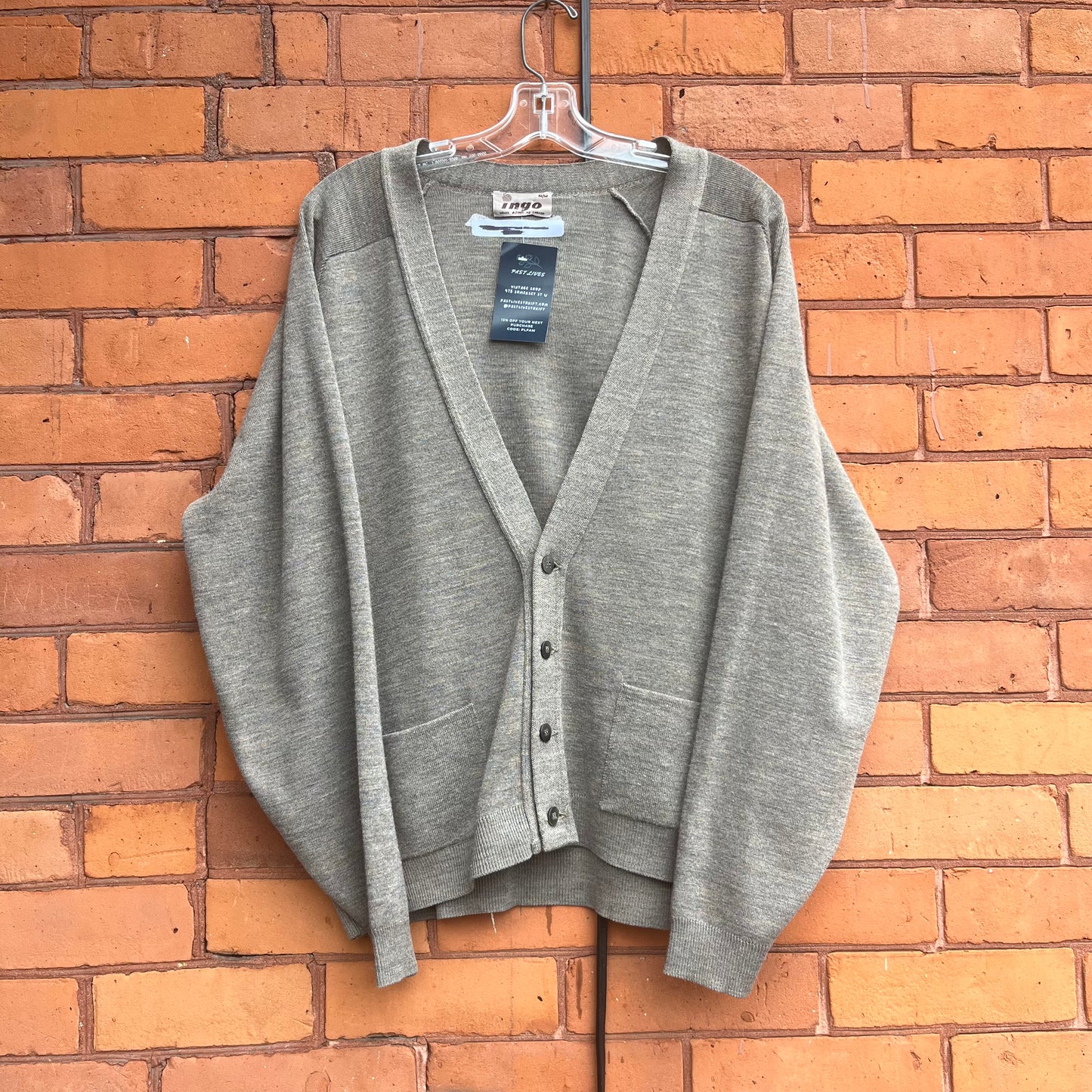 90’s Vintage Taupe Slouchy Wool Blend Cardigan / Size M