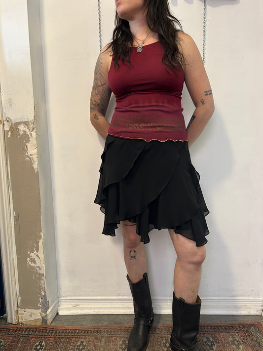 90’s Vintage Burgundy Ombre Tank Top / Size S-M