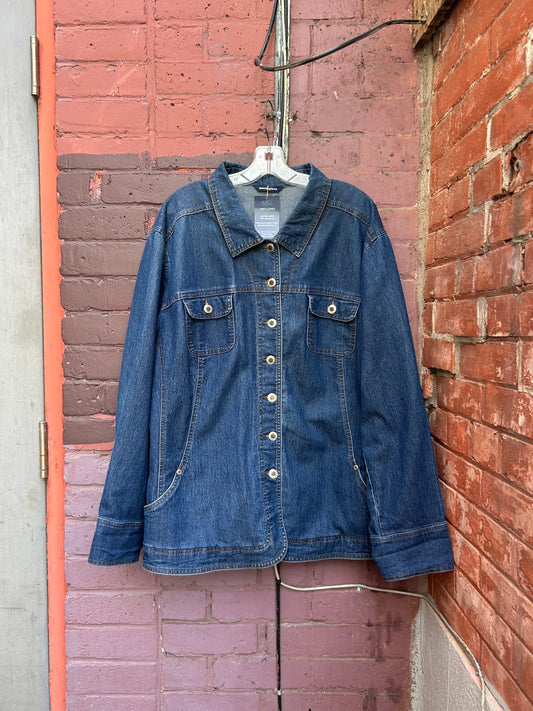 Y2K Vintage Blue Denim Chore Coat / Size 4X