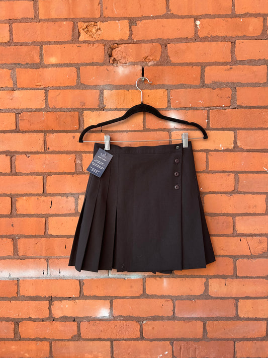90’s Vintage Black Pleated Mini Skirt / 26 Waist