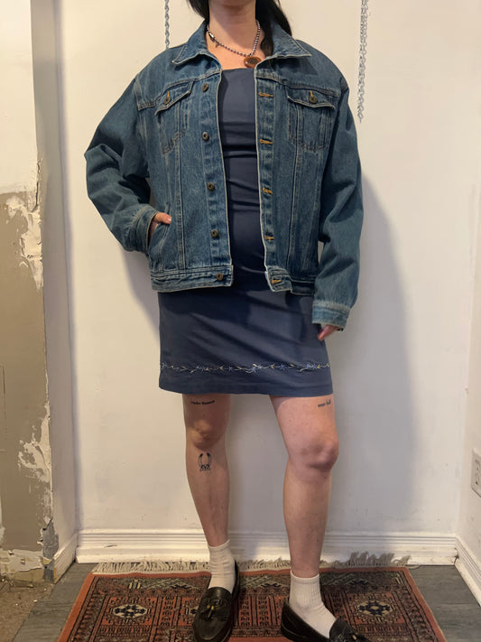 90’s Vintage Blue Denim Jacket / Size L