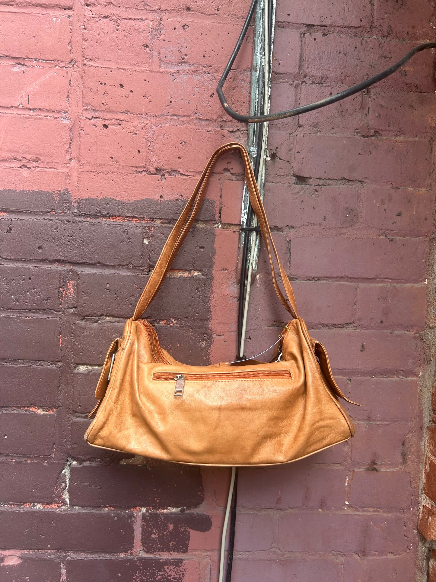 Y2K Vintage Brown Soft Leather Slouchy Shoulder Purse