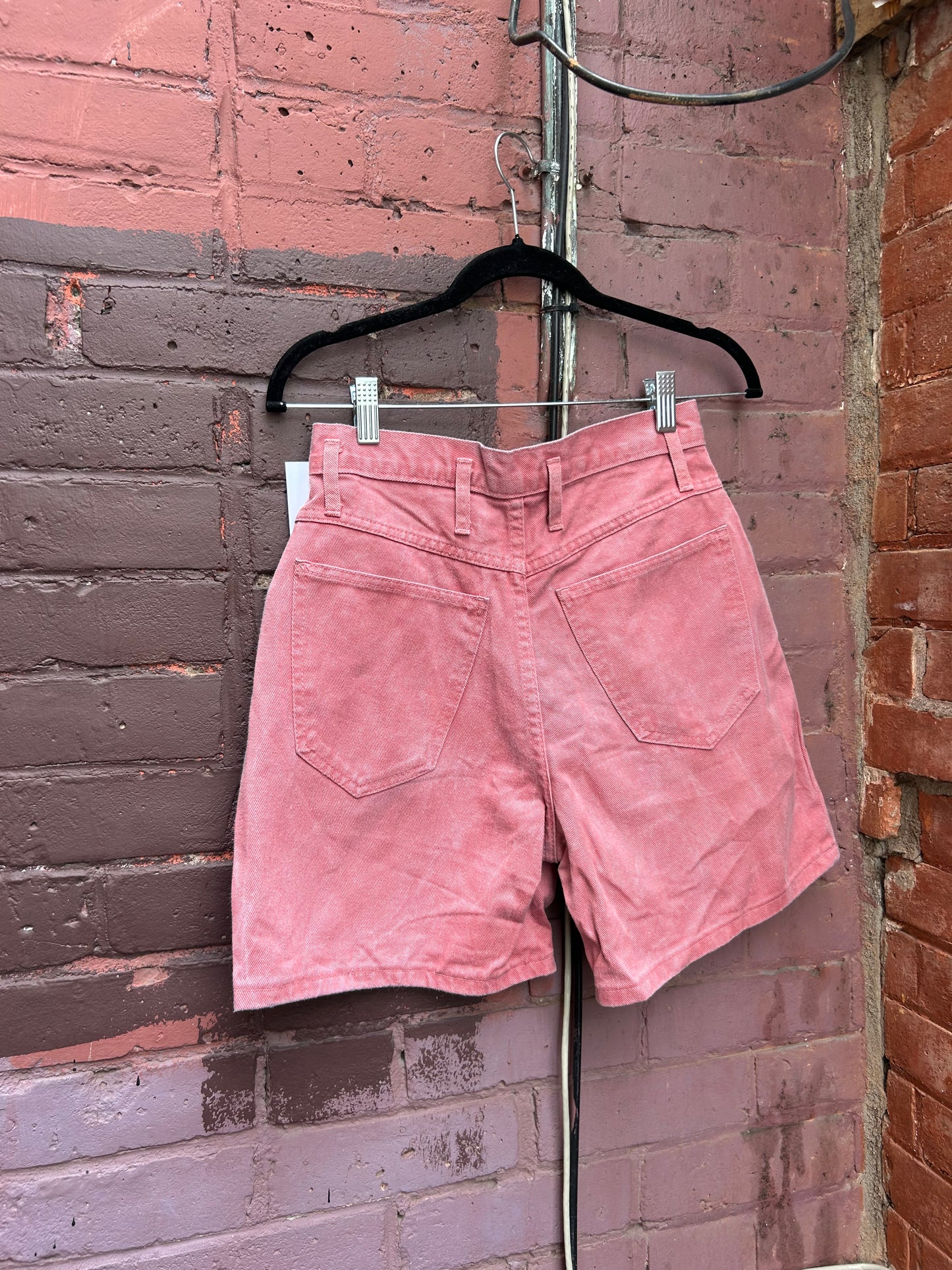 80’s Vintage Pink Denim High Waist Shorts / 27 Waist