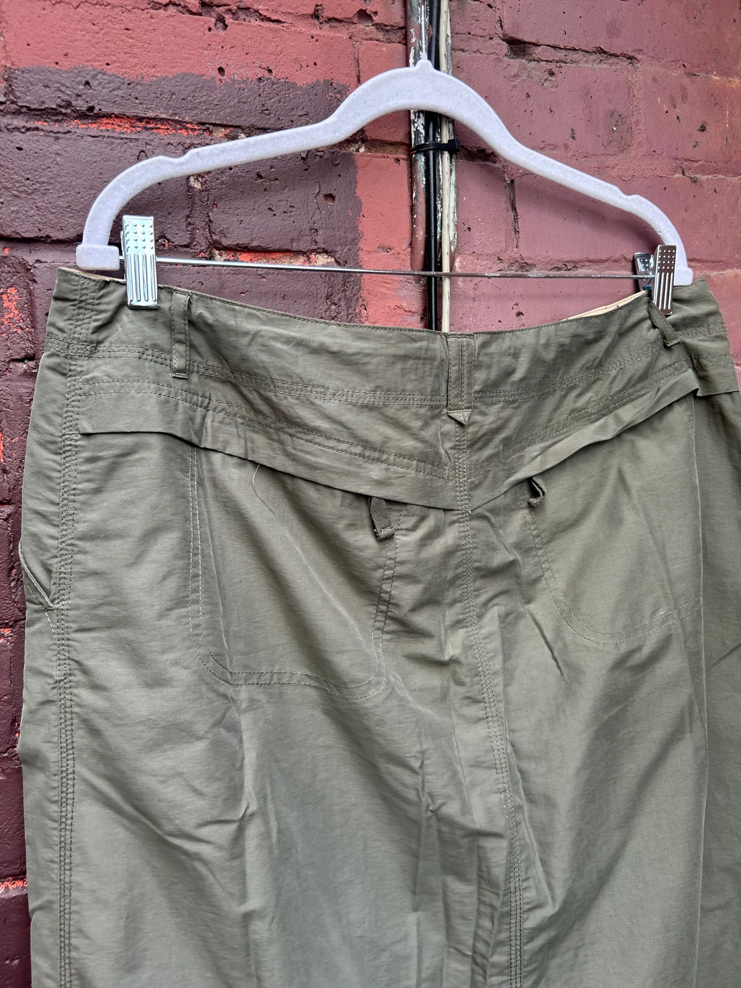 Y2K Vintage Green Cargo Maxi Skirt / 38 Waist