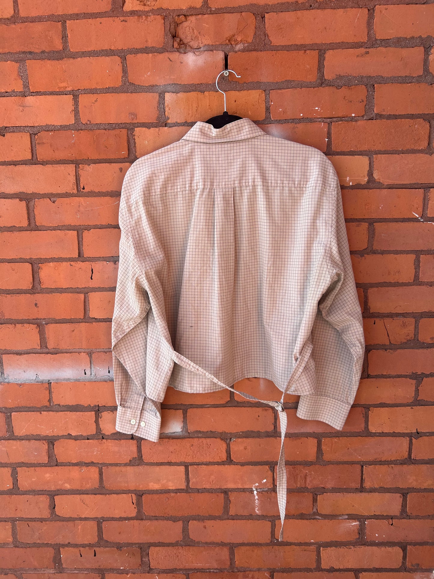 Effortless Shirt - Beige Grid Size M - XL