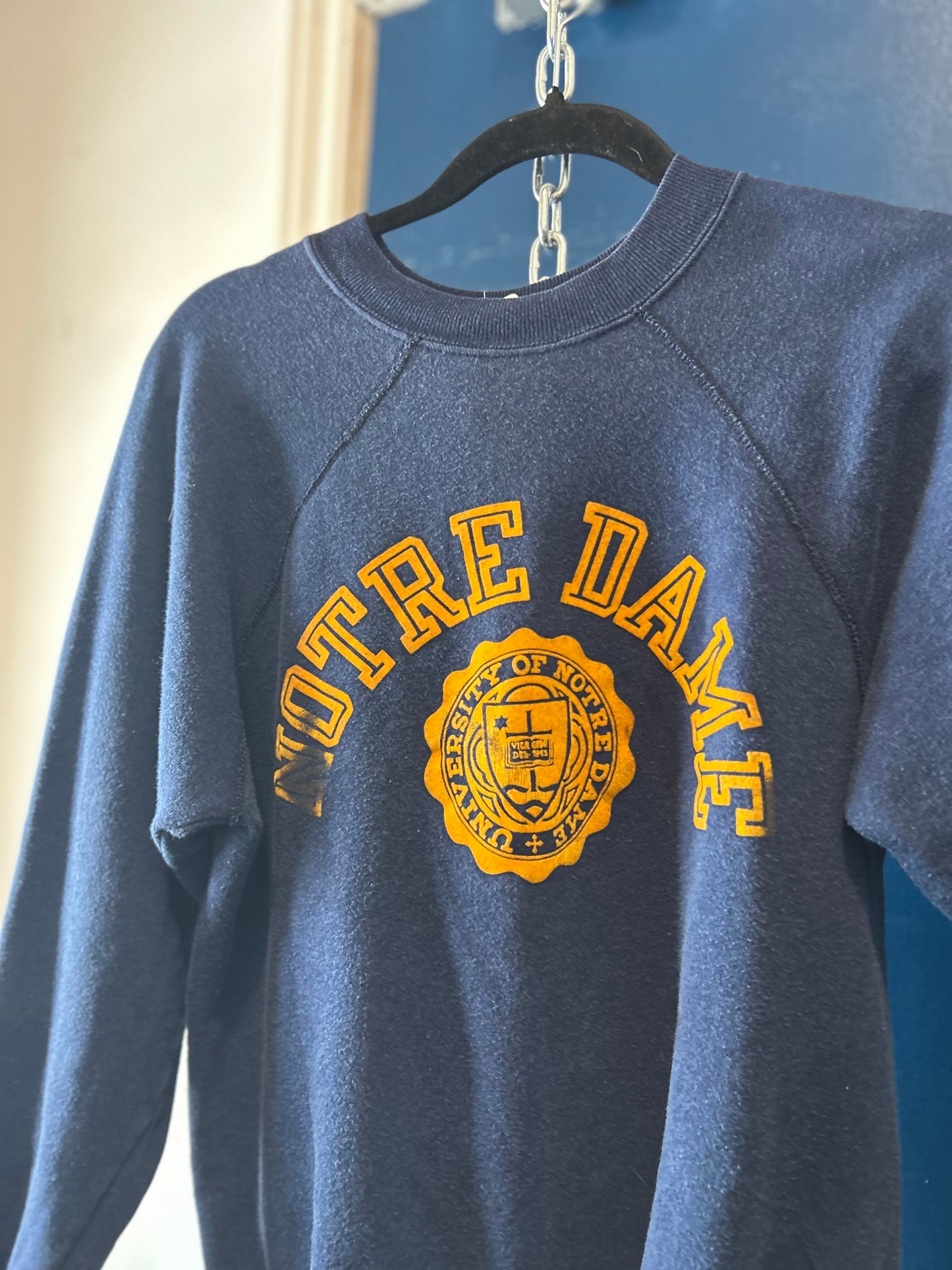 70’s Vintage Navy Blue Notre Dame Crewneck / Size S-M