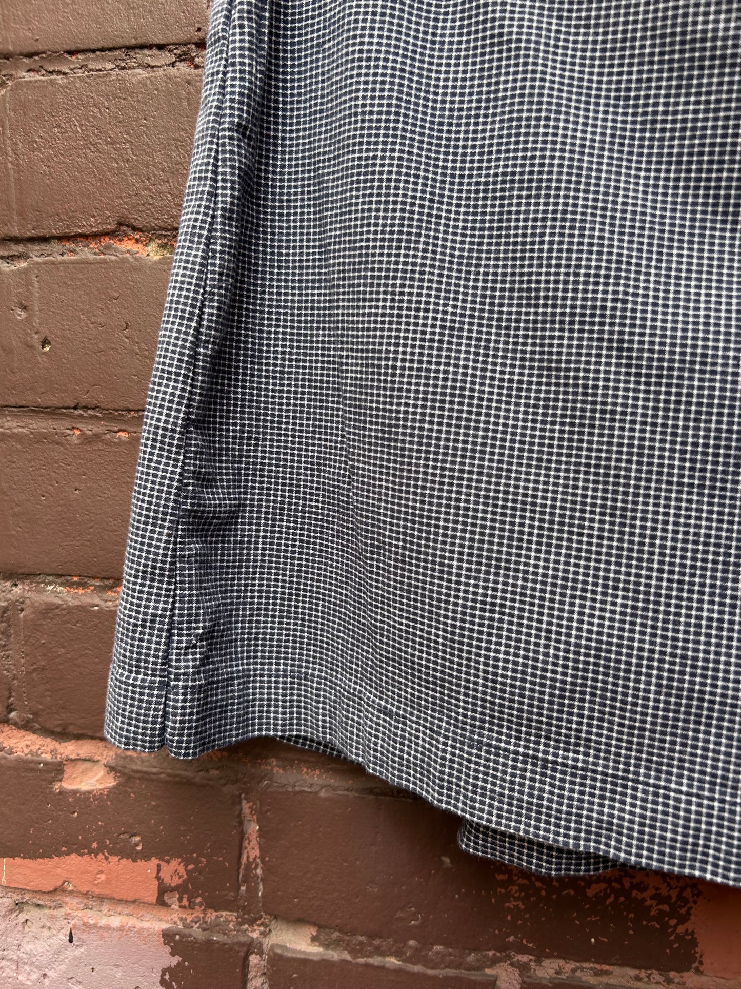 90’s Vintage Blue Micro Plaid Mini Skort / 28 Waist