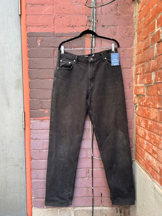 90's Vintage Calvin Klein Black Straight Leg Jeans / 34 Waist
