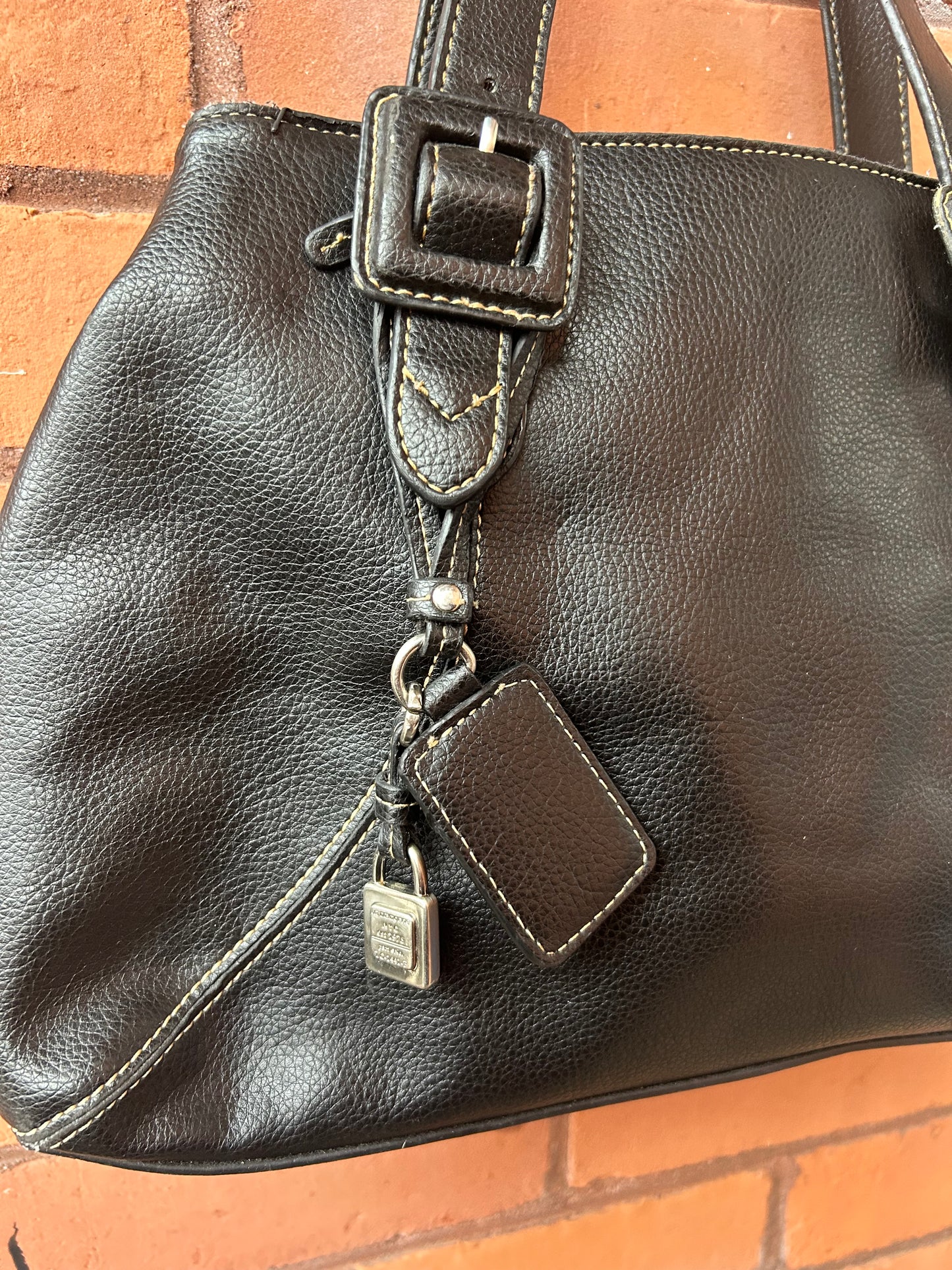 Y2K Vintage Black Leather Medium Shoulder Purse
