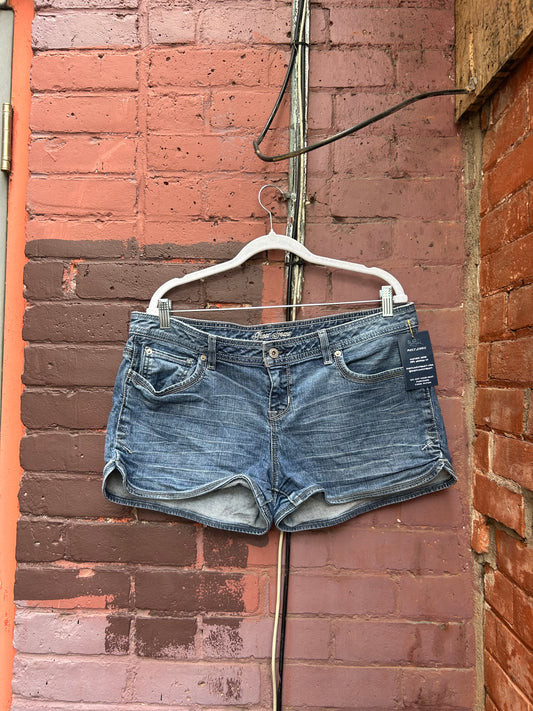 90’s Vintage Guess Low Rise Denim Mini Shorts / 38 Waist