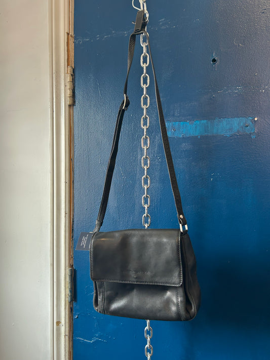 90’s Vintage Black Leather Crossbody Purse