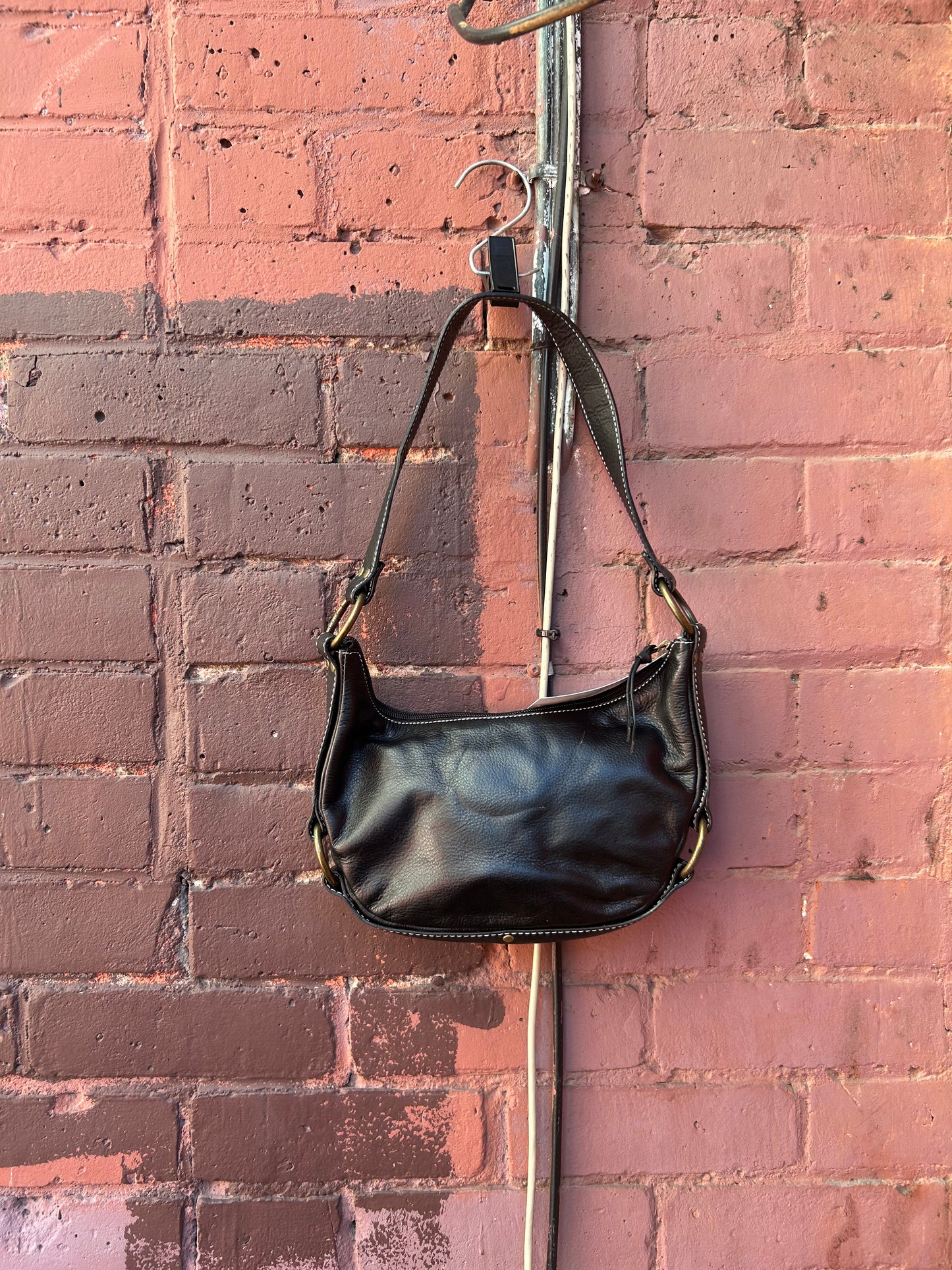 Y2K Vintage Danier Black Leather Shoulder Purse