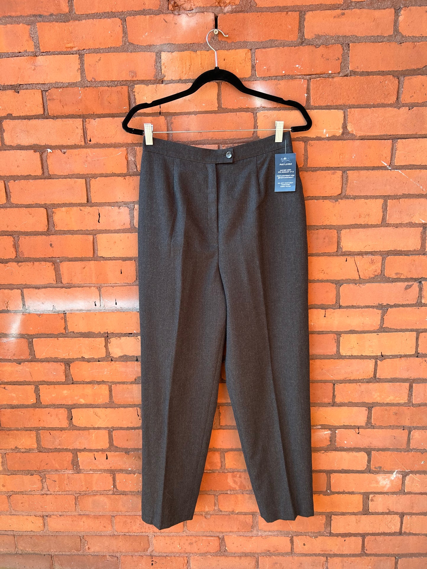 90’s Vintage Charcoal Grey Wool Trousers / 29 Waist