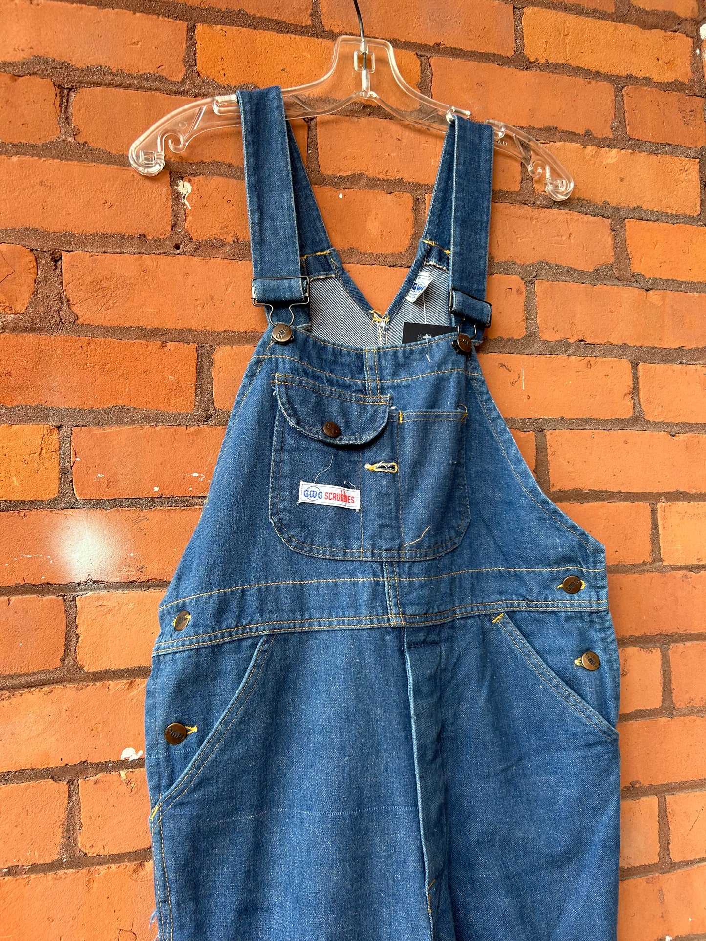 70’s Vintage GWG Denim Bellbottom Overalls / 32 Waist