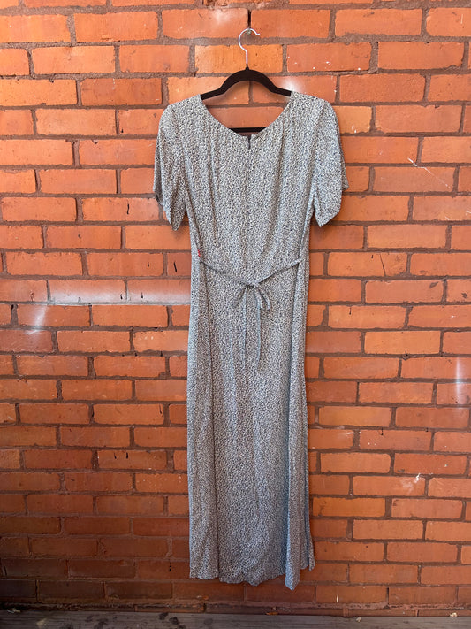 90’s Vintage blue Floral Tie Back Maxi Dress / Size 2-4