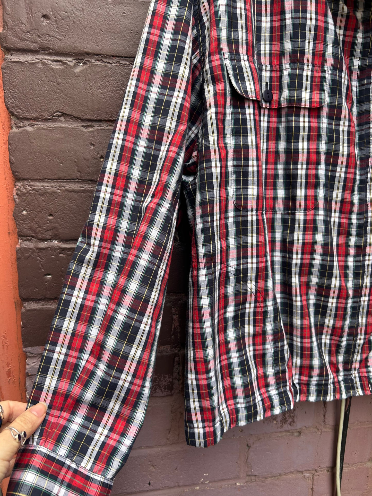 90’s Vintage Plaid Light Bomber Jacket / Size L