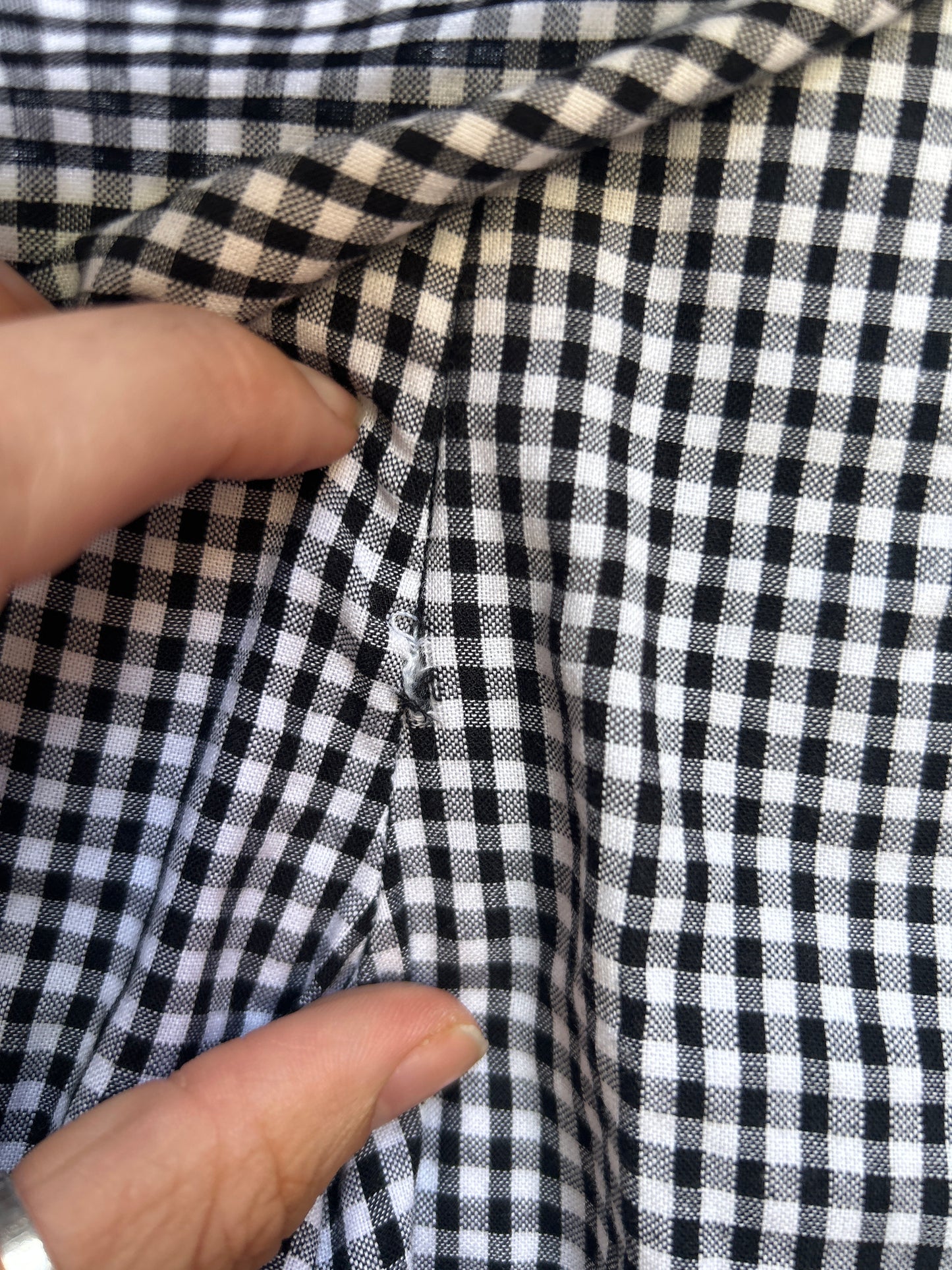 90's Vintage Black & White Gingham Wrap Skort / 30 Waist