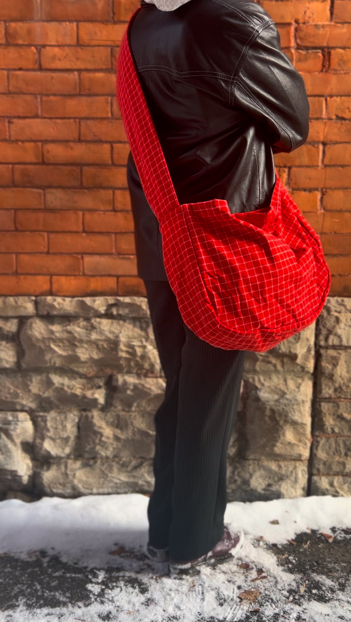 Sling Bag - Red Grid