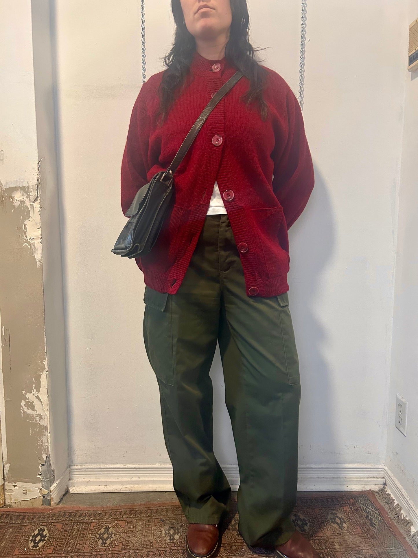 80’s Vintage Green Cotton Military Cargo Pants / 34 Waist