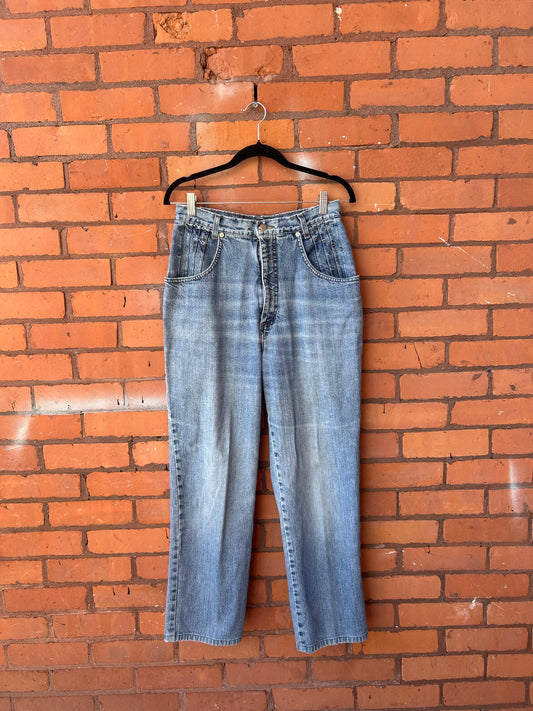 90’s Vintage Light Wash High Waist Jeans / 30 Waist
