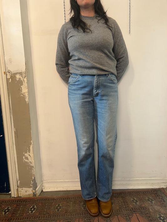 80’s Vintage Lee Faded Blue Bootcut Jeans / 34 Waist