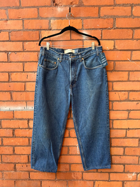 90’s Vintage Gap Blue Straight Leg Cropped Jeans / 34 Waist