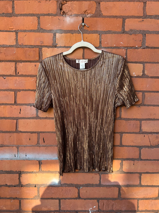 90’s Vintage Bronze Shimmery Tee / Size M