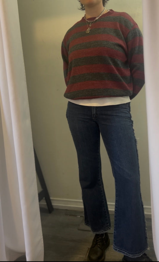 Y2K Vintage Blue Fray Flare Jeans / 30 Waist