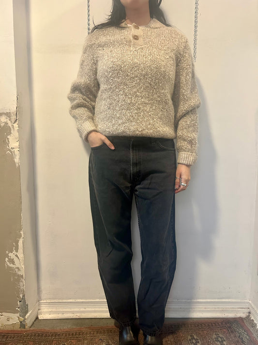 Y2K Vintage Levi’s 550 Distressed Black Baggy Jeans / 36 Waist