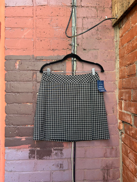 90’s Vintage Grey Plaid Mini Skirt / 28 Waist