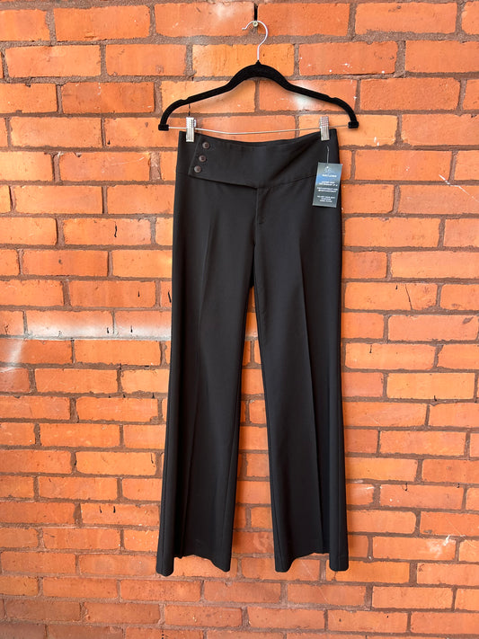 90’s Vintage Black Low Rise Flare Trousers / 28 Waist