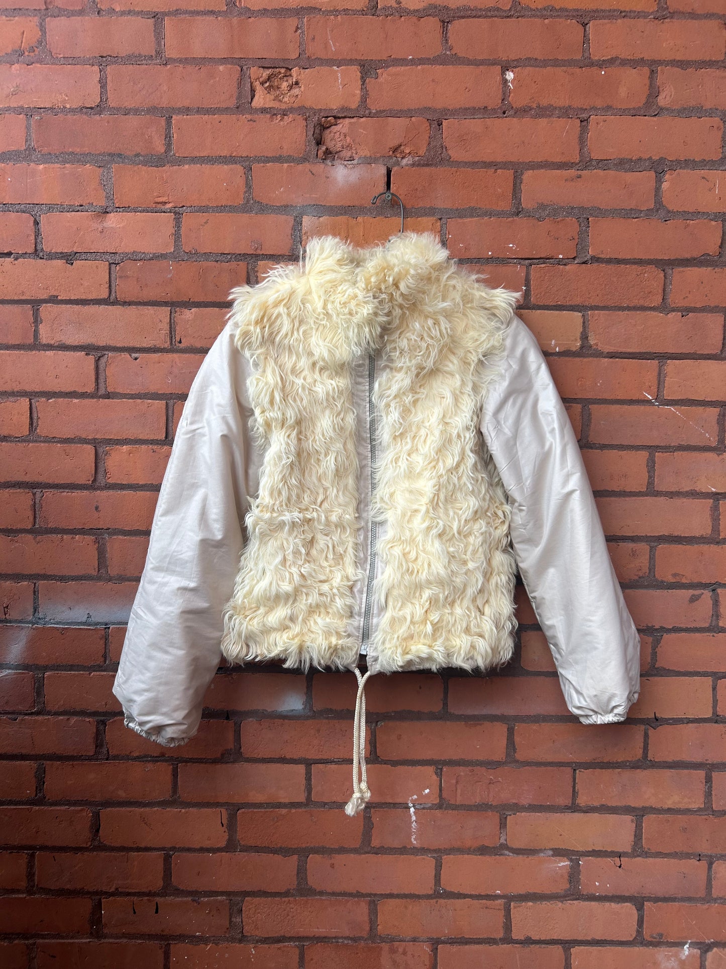80’s Vintage Sheepskin Reversible Bomber Jacket / Size XS-S