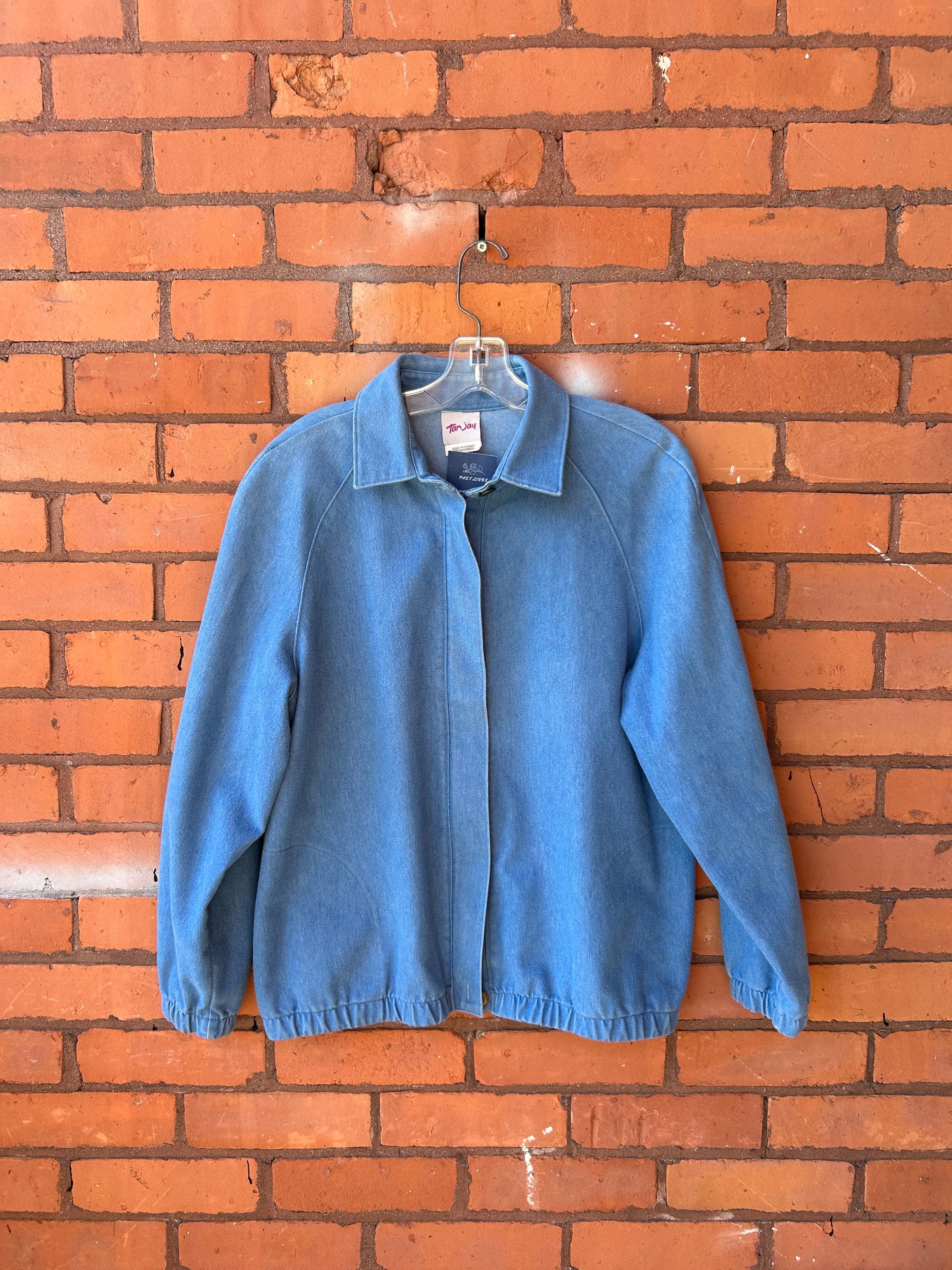 90’s Vintage Blue Denim Bomber Jacket/ Size M