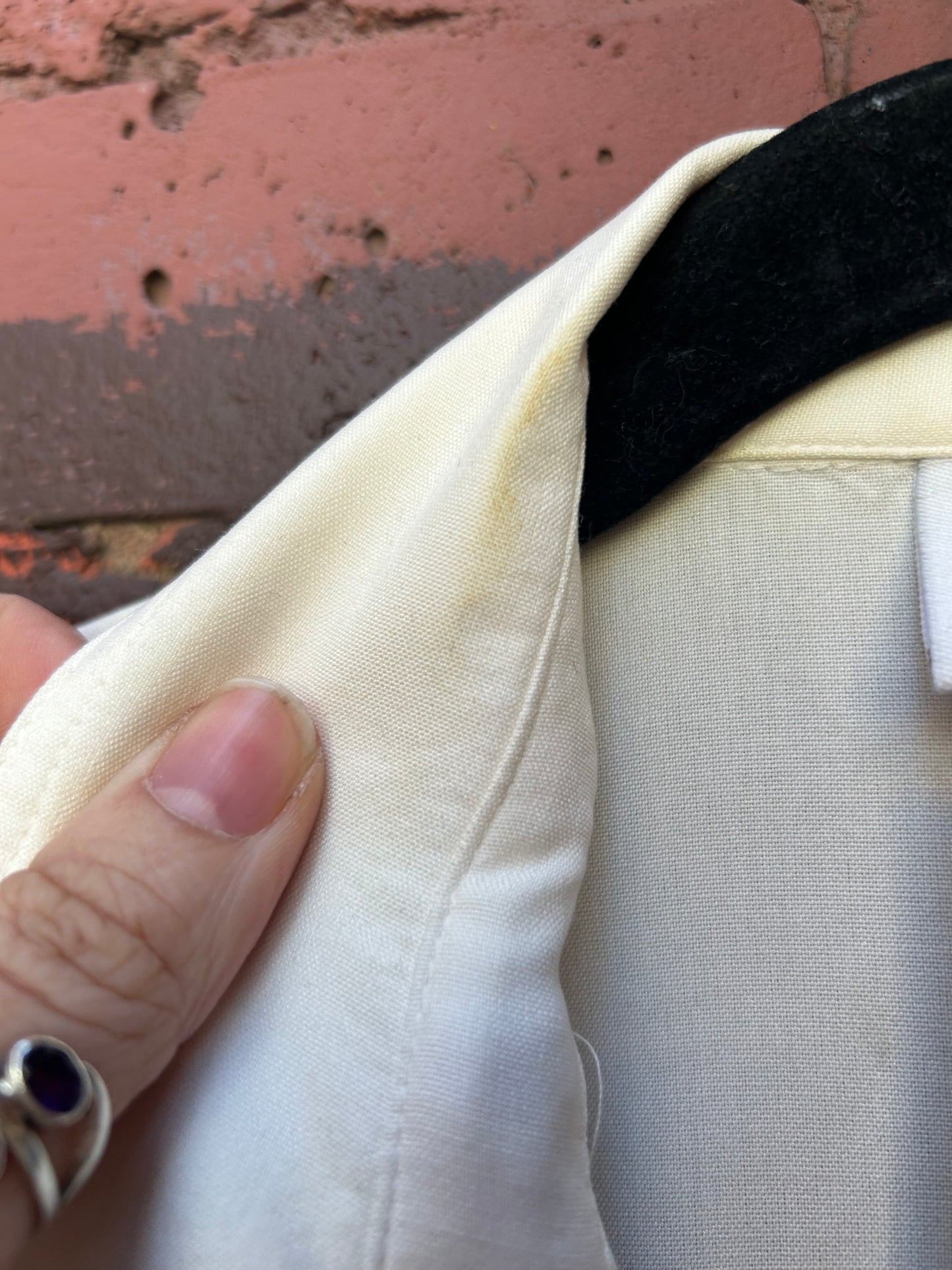 Y2K Vintage Cream Silk Ruched Button Down Blouse / Size L