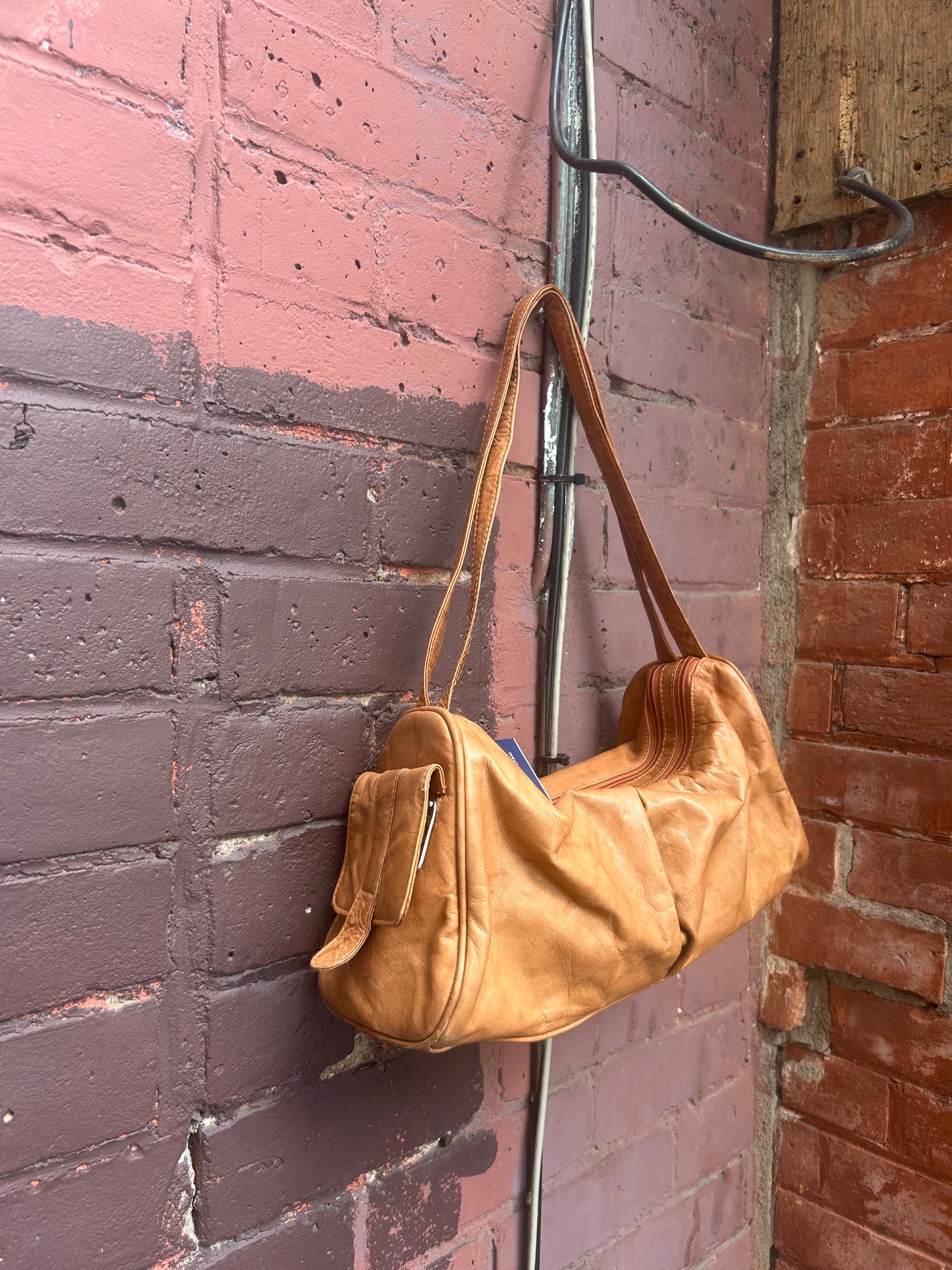 Y2K Vintage Brown Soft Leather Slouchy Shoulder Purse