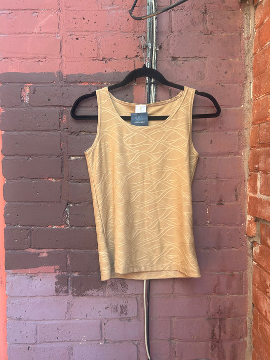 90's Vintage Beige High Neck Tank / Size M
